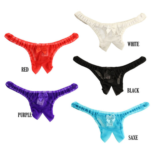 Petit Mignon 20 Half Fabric, Sheer, In-Rubber, Scanty, Crinkled, T-Back Shorts 113083