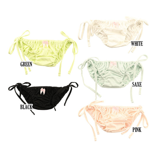 Petit Mignon Breathable Soft Full-Back Shorts with Side Ribbons and Foldable Elastic, Low-Rise, 117089