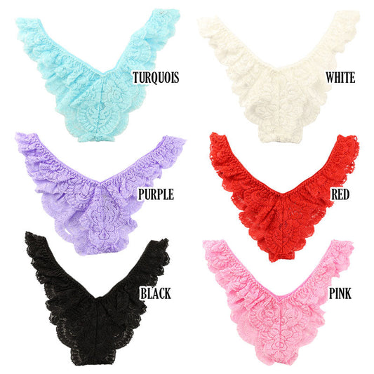 La-Pomme Stretch Lace All Lace Small Micro Mini Half Back Shorts 320100