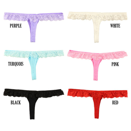 La Paum Women's T-Front and T-Back Panties Made with SSS Fabric. Sheer lace for a sexy and elegant look. Comfortable fit and flattering design. Product code: 320105