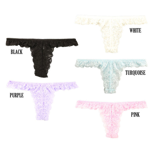 La Paum Stretch Lace T-Back Panties, Sheer and Fitted, Low-Profile for a Feminine Look, Lingerie 323003