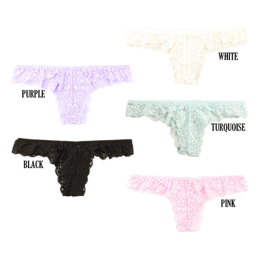 La Paum Stretch Lace Half-Back Panties, Sheer and Fitted, Low-Profile for a Feminine Look, Lingerie 323004