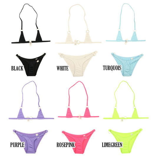 La Paum Sexy Triangle Bra & Half Back Set with Clear Ring 539019