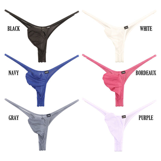 Men's 3D pouch thong bikini with side-overlap design, crafted from LAT fabric 623085