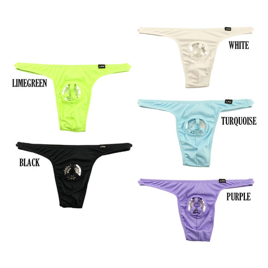 Men's T-back Bikini, High-Color E6000 Fabric with Soft Silicone Ring, 723006