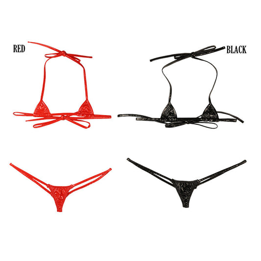 Cherry Love Patent Fabric Micro Mini Bikini Pair Cherry Love Brand LS121