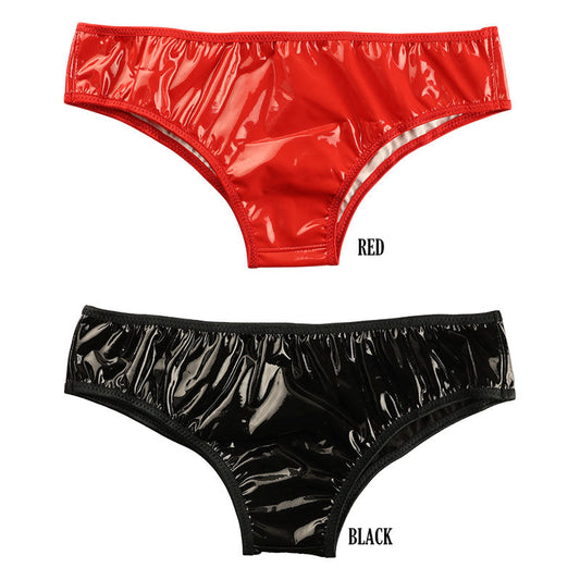 Cherry Love Patent Fabric Shiny and Glossy Full Back Shorts LS156