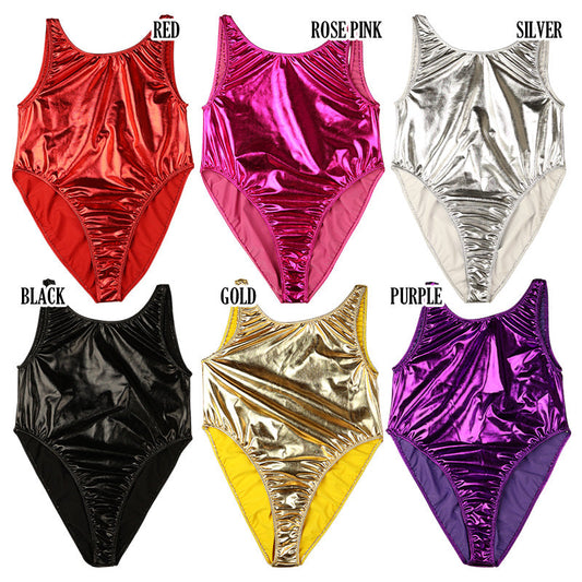 Cherry Love Metallic Fabric Costume Leotard Cherry Love Brand LS160
