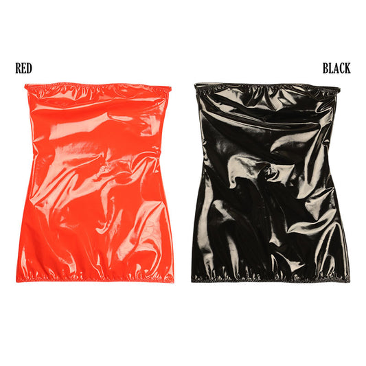 Cherrylove Enamel Bodycon Tube Top Tight Mini Micro Mini Costume Glossy LS212