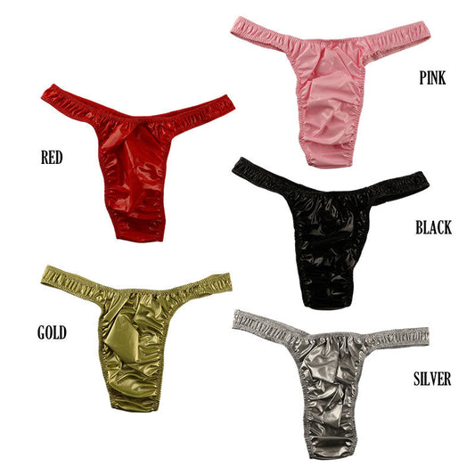 La-Pomme Patent Fabric Glossy T-back Shorts 219007