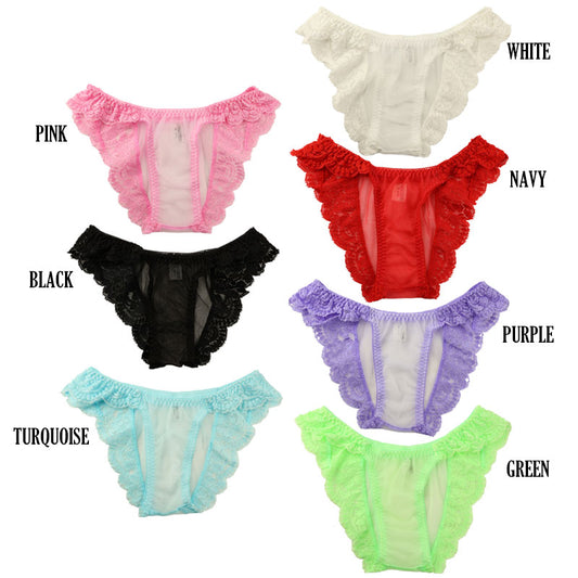 【OUTLET】ユニセックス シースルー素材 ストレッチレース タイトなデザインのフルバックショーツ 621052