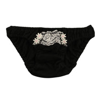 プチミニョン 綿フルバックショーツ ローライズ ホワイトレース 可愛い クシュクシュデザイン 通気性 113045