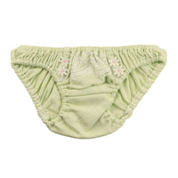 プチミニョン 綿フルバックショーツ ローライズ ホワイトレース 可愛い クシュクシュデザイン 通気性 113045