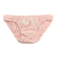 プチミニョン 綿フルバックショーツ ローライズ ホワイトレース 可愛い クシュクシュデザイン 通気性 113045