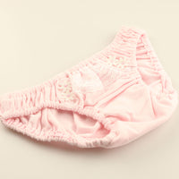 プチミニョン 綿フルバックショーツ ローライズ ホワイトレース 可愛い クシュクシュデザイン 通気性 113045