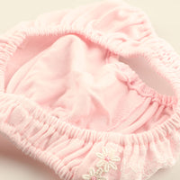 プチミニョン 綿フルバックショーツ ローライズ ホワイトレース 可愛い クシュクシュデザイン 通気性 113045