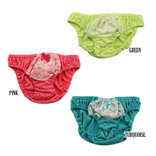 Petit Mignon Cotton Fabric Lace Design Inner Elastic Pants Full Back 113077