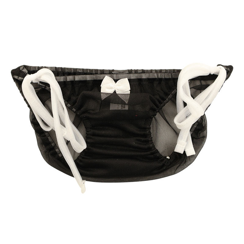 Petit Mignon 20 Half-stretch Fabric Full Back Shorts, See-through Material, Side Tie with Elastic, Cute Shirring 114077