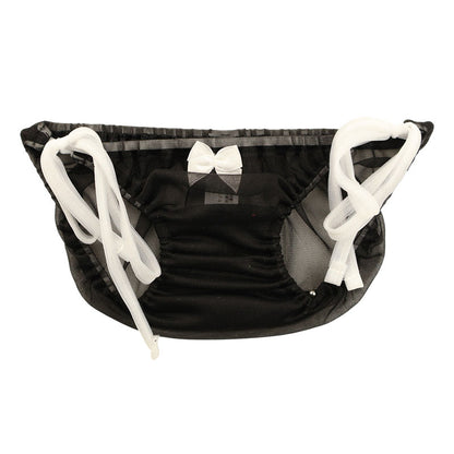 Petit Mignon 20 Half-stretch Fabric Full Back Shorts, See-through Material, Side Tie with Elastic, Cute Shirring 114077