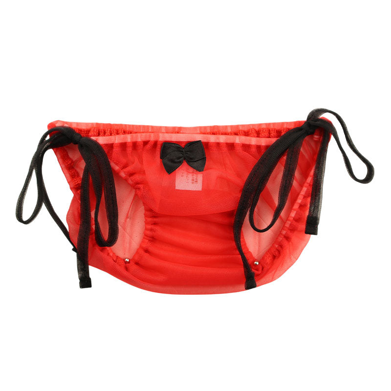 Petit Mignon 20 Half-stretch Fabric Full Back Shorts, See-through Material, Side Tie with Elastic, Cute Shirring 114077