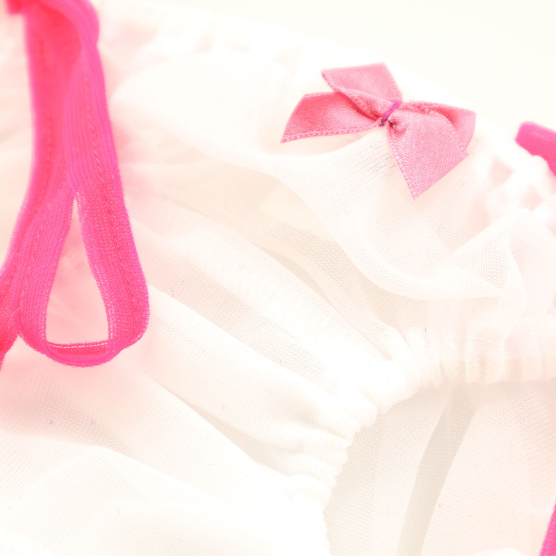 プチミニョン 20ハーフ生地フルバックショーツ シースルー素材 脇ヒモインゴム クシュクシュ可愛い 114077