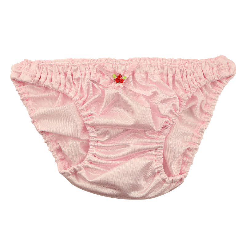 プチミニョン ローライズ フルバックショーツ フェリカ素材 つや感 なめらか肌触り クシュクシュウエスト 小さいサイズ ガーリー パンツ 115052