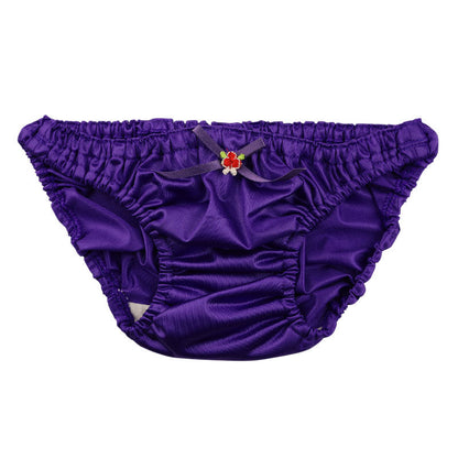 【OUTLET】プチミニョン ローライズ フルバックショーツ フェリカ素材 つや感 なめらか肌触り クシュクシュウエスト 小さいサイズ ガーリー パンツ 115052