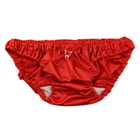 プチミニョン ローライズ フルバックショーツ フェリカ素材 つや感 なめらか肌触り クシュクシュウエスト 小さいサイズ ガーリー パンツ 115052