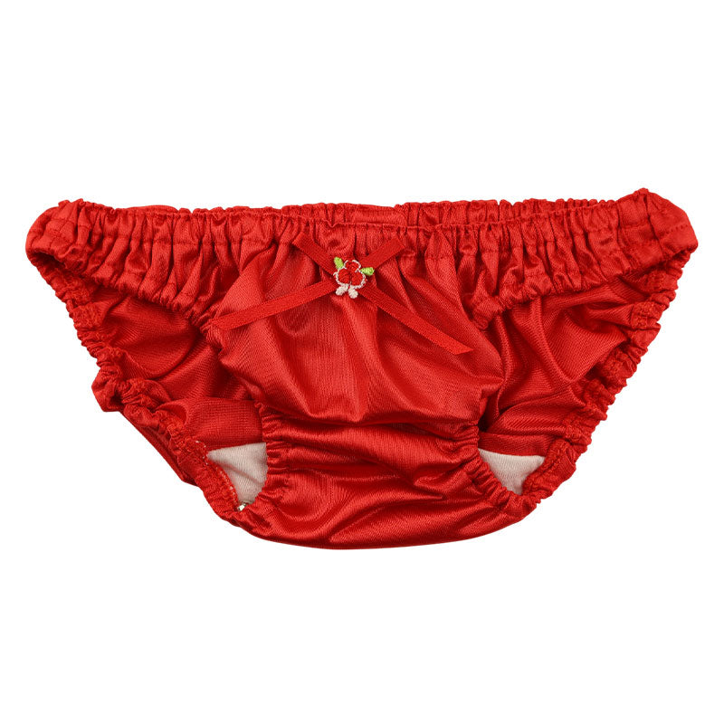 プチミニョン ローライズ フルバックショーツ フェリカ素材 つや感 なめらか肌触り クシュクシュウエスト 小さいサイズ ガーリー パンツ 115052