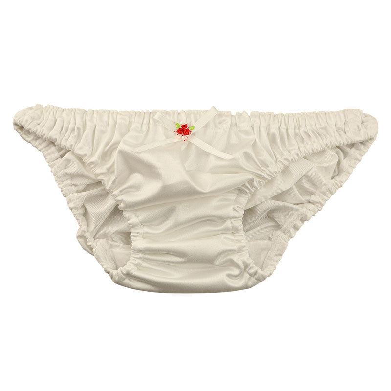 プチミニョン ローライズ フルバックショーツ フェリカ素材 つや感 なめらか肌触り クシュクシュウエスト 小さいサイズ ガーリー パンツ 115052