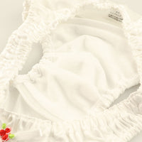 プチミニョン ローライズ フルバックショーツ フェリカ素材 つや感 なめらか肌触り クシュクシュウエスト 小さいサイズ ガーリー パンツ 115052