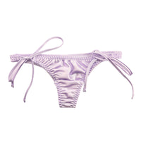 La Paum Satin Fabric, Glossy, Low-Rise, Side Ties, Thong Panties (115059)