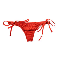 La Paum Satin Fabric, Glossy, Low-Rise, Side Ties, Thong Panties (115059)