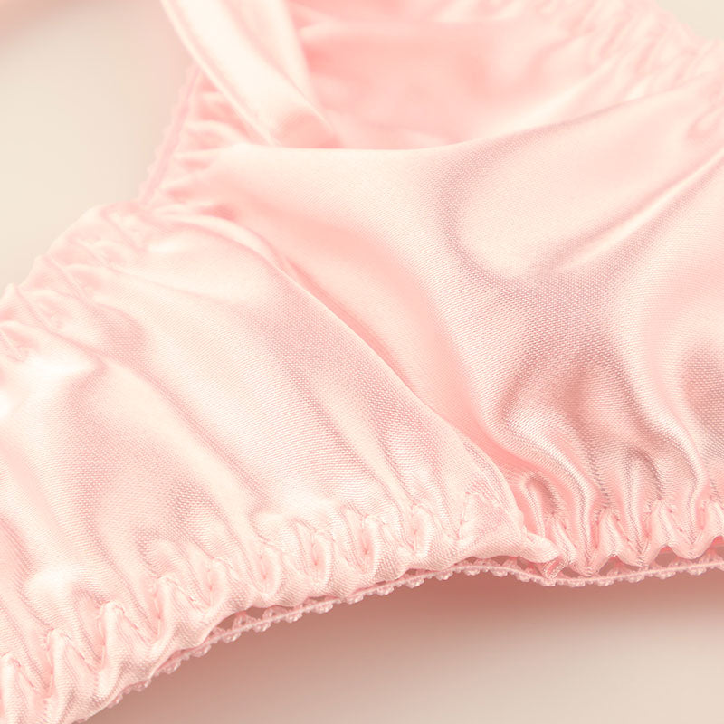 La Paum Satin Fabric, Glossy, Low-Rise, Side Ties, Thong Panties (115059)