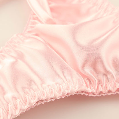 La Paum Satin Fabric, Glossy, Low-Rise, Side Ties, Thong Panties (115059)