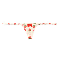 ラ・ポーム Tバックショーツ ハイパーローライズ コットン 極小 イチゴ柄 115061