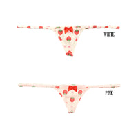 ラ・ポーム Tバックショーツ ハイパーローライズ コットン 極小 イチゴ柄 115061