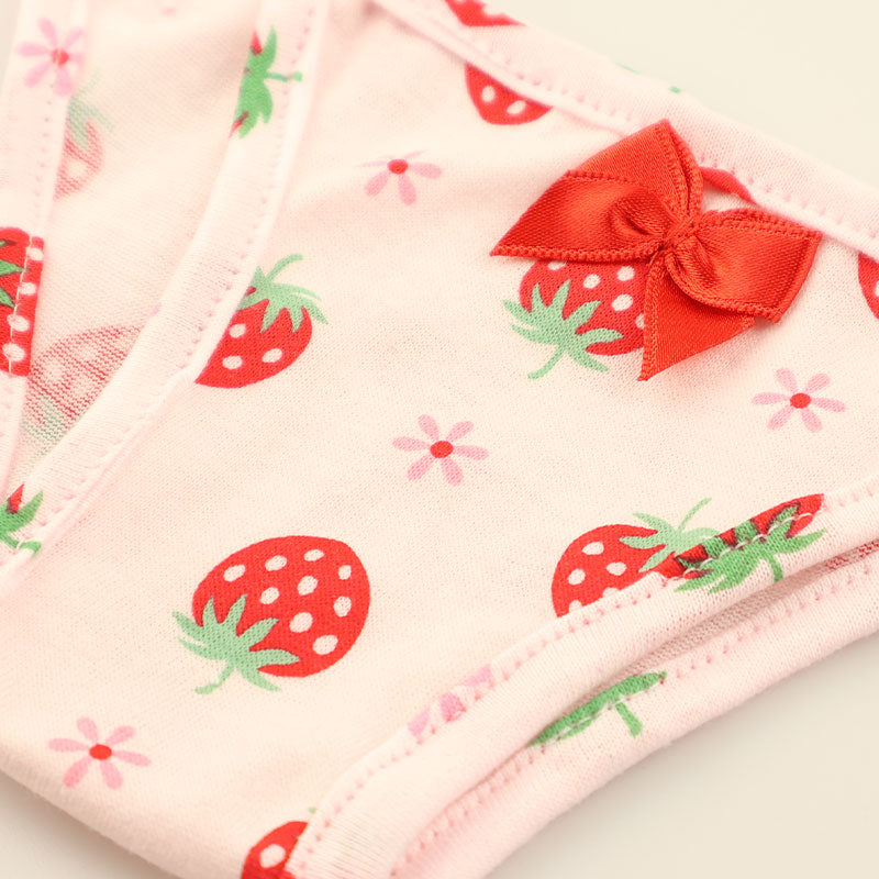 La Paum Half-Back Shorts, Hyper Low-Rise, Cotton, Extra Small, Strawberry Print, 115062