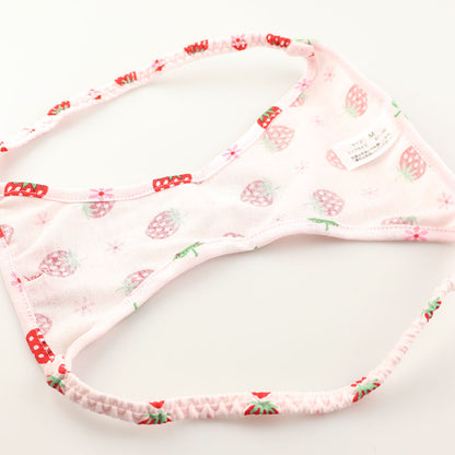 La Paum Half-Back Shorts, Hyper Low-Rise, Cotton, Extra Small, Strawberry Print, 115062