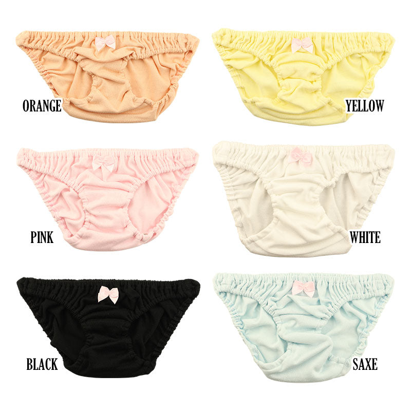 La Paum 100% Cotton Full-Back Shorts, Small, Ruffled Waist, Scanty, 116041