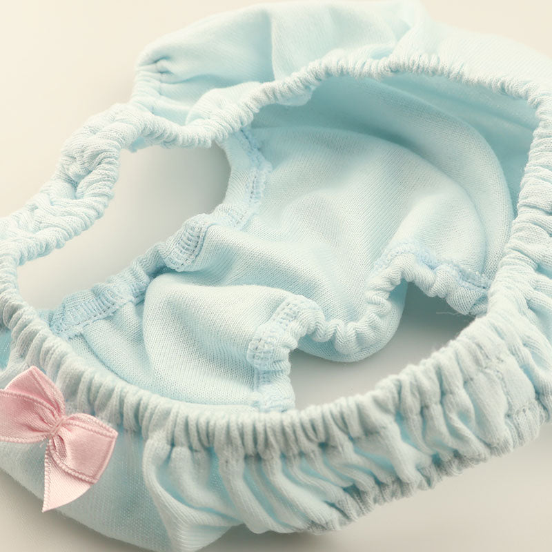 La Paum 100% Cotton Full-Back Shorts, Small, Ruffled Waist, Scanty, 116041