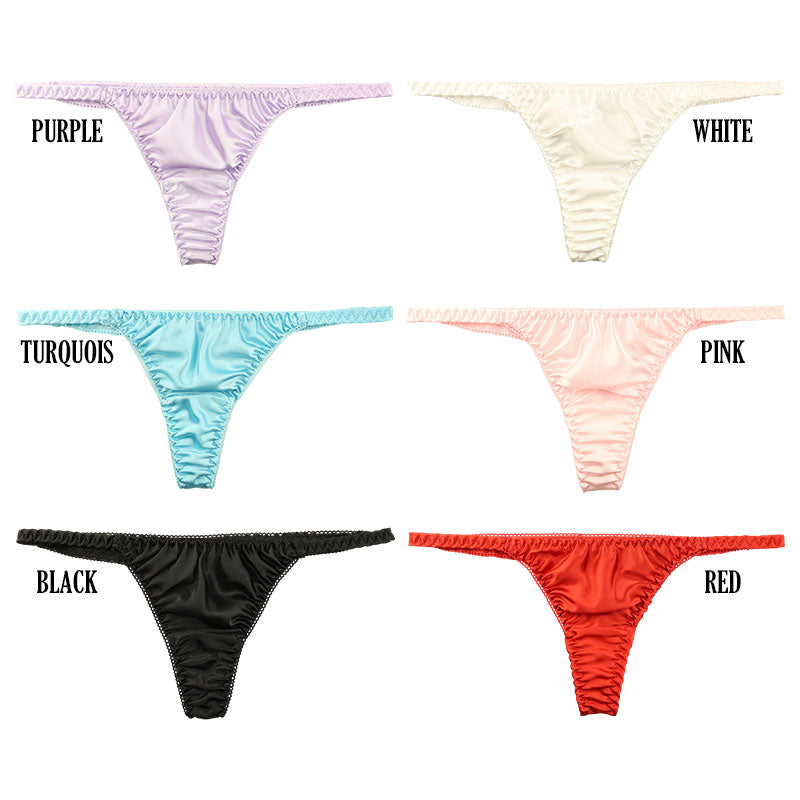 La-Pomme T-back briefs made of lustrous, silk-like satin fabric 116046