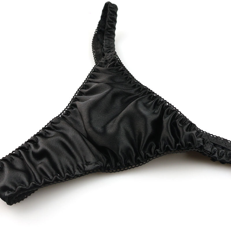 La-Pomme T-back briefs made of lustrous, silk-like satin fabric 116046