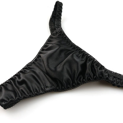 La-Pomme T-back briefs made of lustrous, silk-like satin fabric 116046