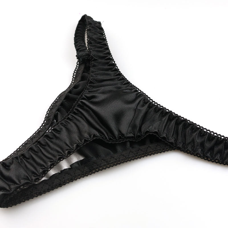 La-Pomme T-back briefs made of lustrous, silk-like satin fabric 116046
