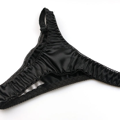 La-Pomme T-back briefs made of lustrous, silk-like satin fabric 116046