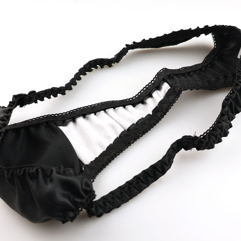 La-Pomme T-back briefs made of lustrous, silk-like satin fabric 116046