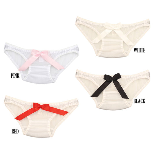 Cute big ribbon elastic-waist scanties made with Petit Mignon 20 half-fabric 116052