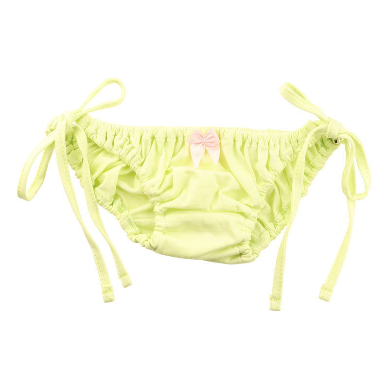 プチミニョン 通気性良好 柔らかフルバックショーツ サイドリボン クシュクシュインゴム ローライズ 117089