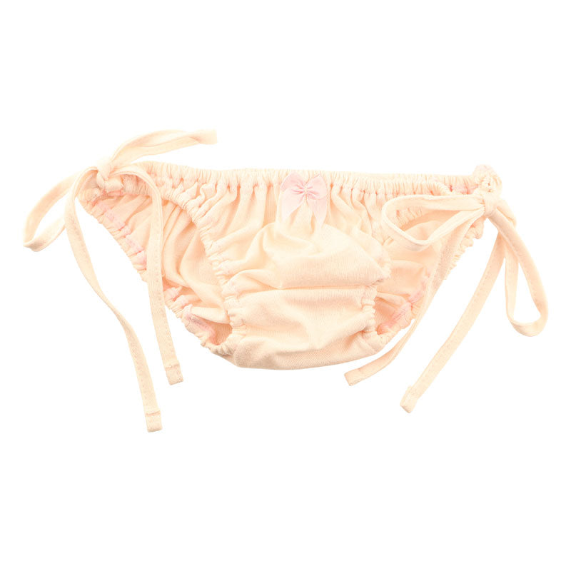 プチミニョン 通気性良好 柔らかフルバックショーツ サイドリボン クシュクシュインゴム ローライズ 117089